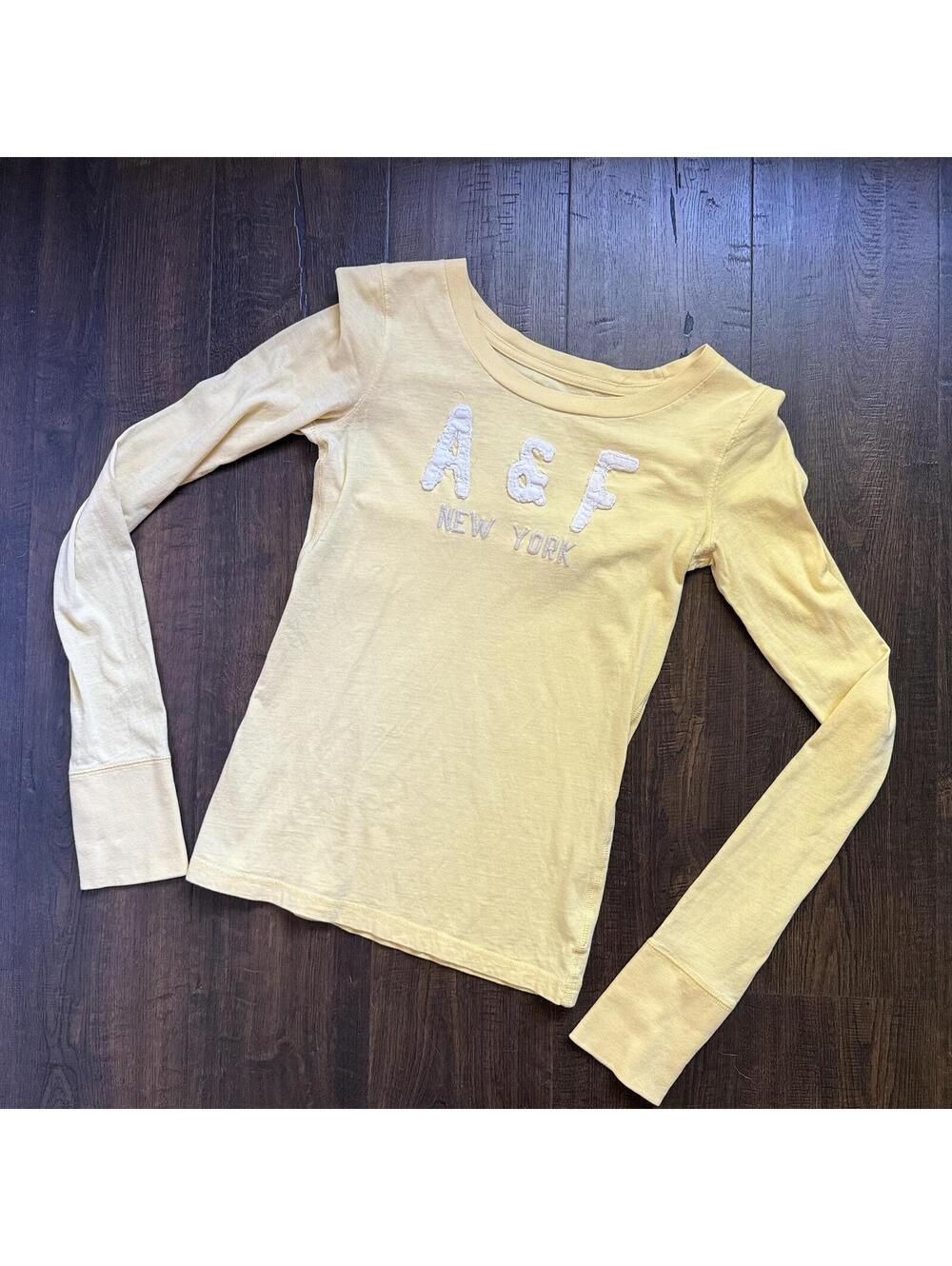 Vintage Y2K Abercrombie Hollister Bella Swan Top Fitted Scoop Neck Sz S Yellow